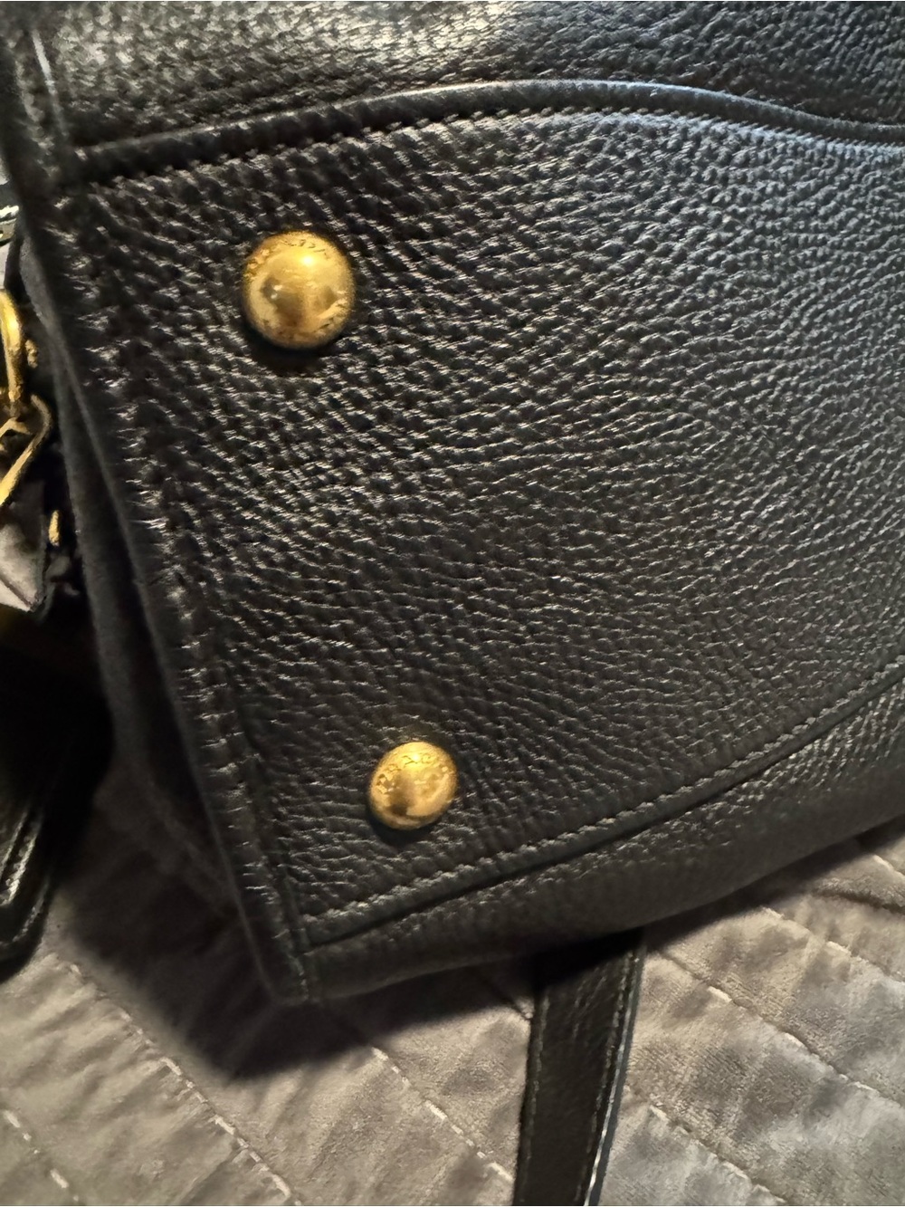 Prada Black Leather Shoulder Bag with Gold Hardware - Picture 8 of 12